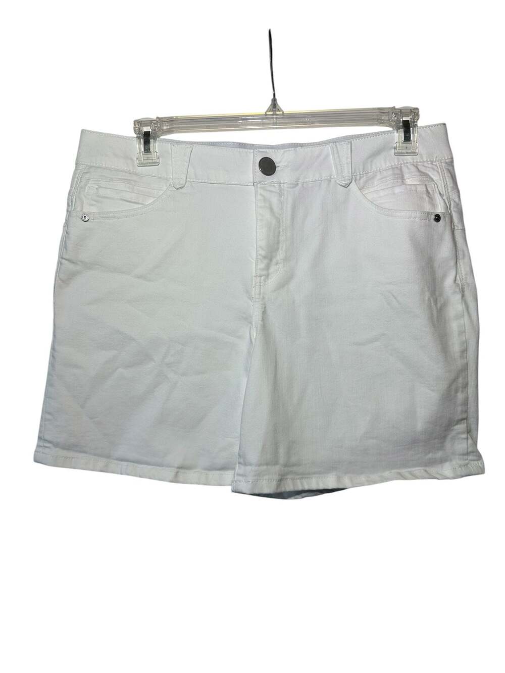 Democracy "Ab"solution White Denim Bermuda Shorts Size 14